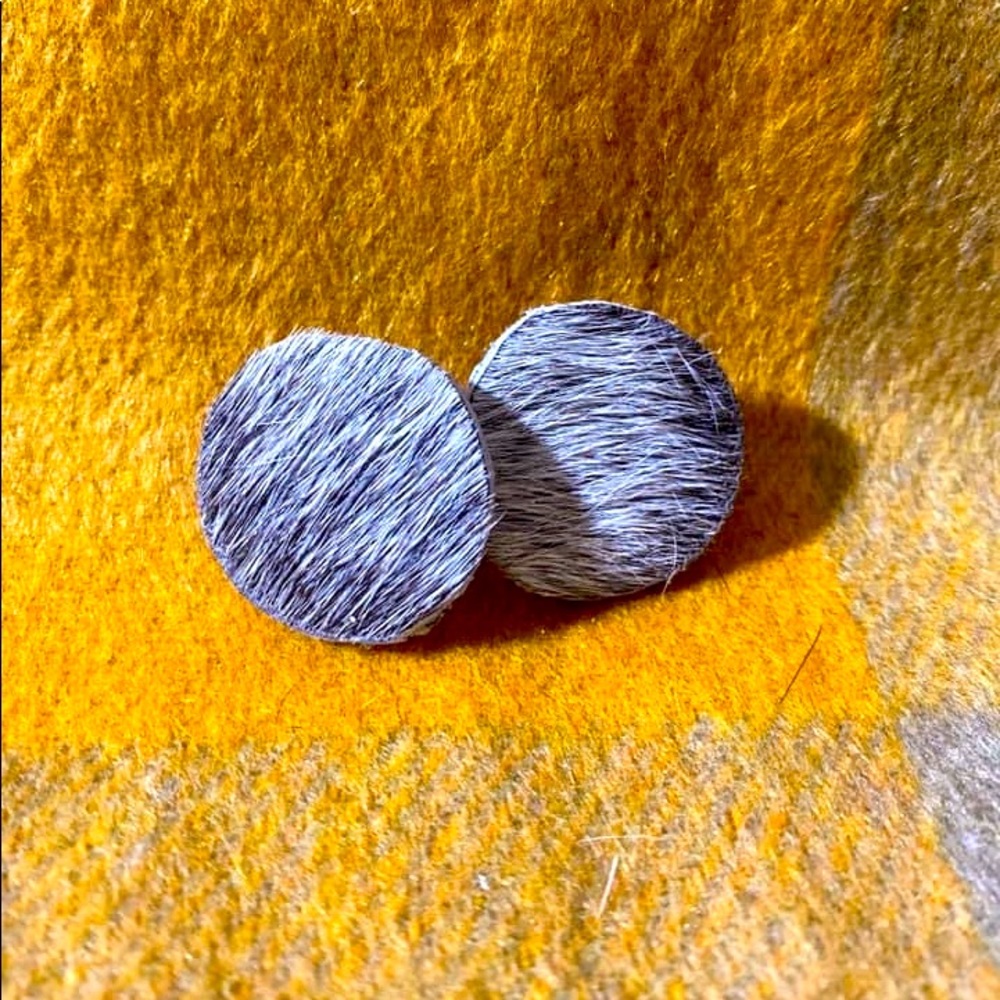Cowhide stud earrings!